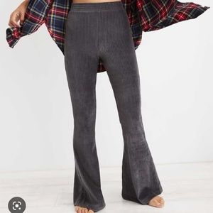 aerie Groove-On Velour High Waisted Flare pants